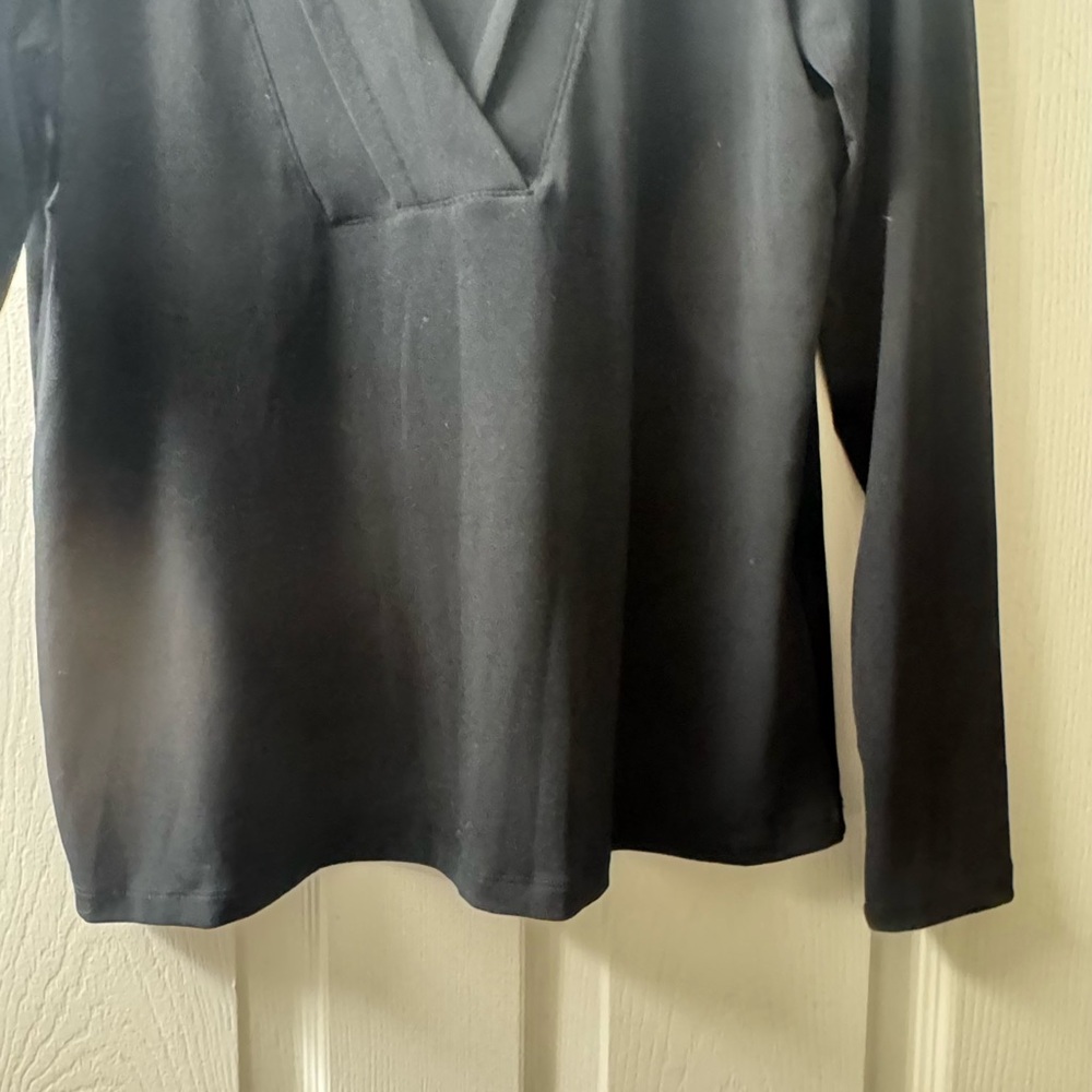 Banana Republic Black Deep V-Neck Long Sleeve Top - Picture 7 of 8